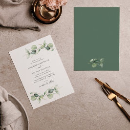 Convites Eucalyptus Foliage Greenery Script Moderno Casamen