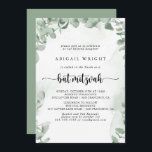 Convites Eucalyptus Foliage Verde Clássico Bat Mitzvah<br><div class="desc">Este clássico convite verde de eucalipto foliage bat mitzvah é perfeito para um morcego mitzvah rústico. A design apresenta lindas folhas verdes de eucalipto com aquarela.</div>