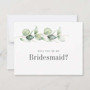 Convites Eucalyptus Foliage Você Será Minha Bridesmaid Card