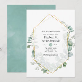 Convites Eucalyptus Geométrico Bridesmaids Luncheo