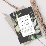 Convites Eucalyptus Glow, Cinza Dourada de Casamento Verde<br><div class="desc">Mande um belo convite para casamento com seu belo convite Dourado de casamento Eucalyptus Glow na Cinza.</div>