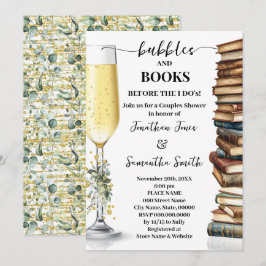 Convites Eucalyptus Gold Bubbles & Books Couples Shower