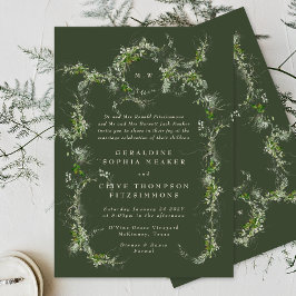 Convites Eucalyptus Green Wreath | Cream Monogramas Wedding