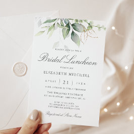 Convites Eucalyptus Greenere Dourado Deixa Almofada Bridal