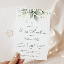 Convites Eucalyptus Greenere Dourado Deixa Almofada Bridal