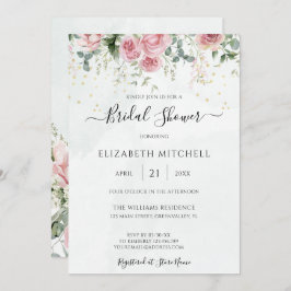 Convites Eucalyptus Greenere Dourado deixa Chá de panela