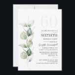 Convites Eucalyptus Greenery 60ª Festa de aniversário<br><div class="desc">Celebre o marco de 60 com graça, elegância e estilo com nossos 60 convites de festas de aniversários personalizados! Projetados especificamente para esta ocasião monumental, nossos convites misturam a beleza da natureza com o elegante charme da moda contemporânea. No coração dessa design está a folhagem do eucalipto, símbolo de harmonia...</div>