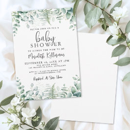 Convites Eucalyptus Greenery Baby Shower