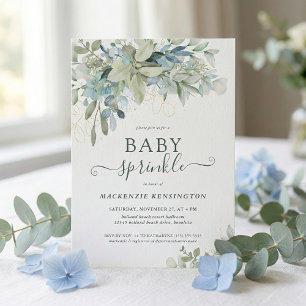 Convites Eucalyptus Greenery Baby Sprinkle