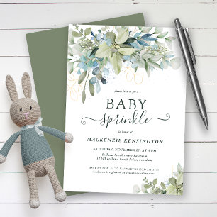 Convites Eucalyptus Greenery Baby Sprinkle