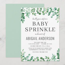 Convites Eucalyptus Greenery Baby Sprinkle Modern