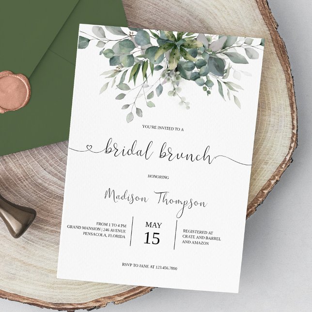 Convites Eucalyptus Greenery Bridal Brunch (Criador carregado)