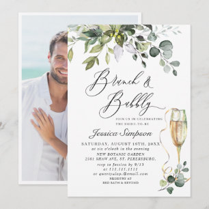 Convites Eucalyptus Greenery Brunch e FOTO Borracha