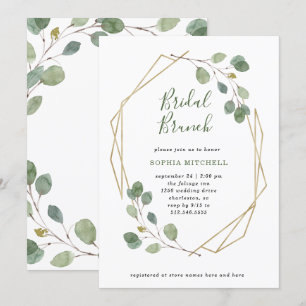 Convites Eucalyptus Greenery Brunch Geométrico Bridal