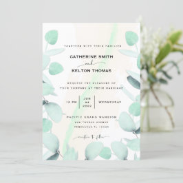 Convites Eucalyptus Greenery Casamento Simples e Moderno