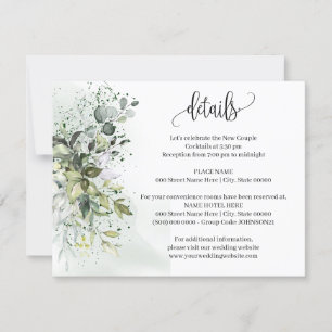 Convites Eucalyptus Greenery Detalhes do Casamento Inserir 