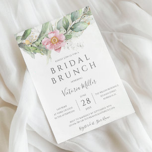 Convites Eucalyptus Greenery Dourado deixa Bridal Brunch