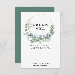 Convites Eucalyptus Greenery Dourado Wishing Welcard