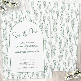 Convites Eucalyptus Greenery Elegant Salve a Data Casamento