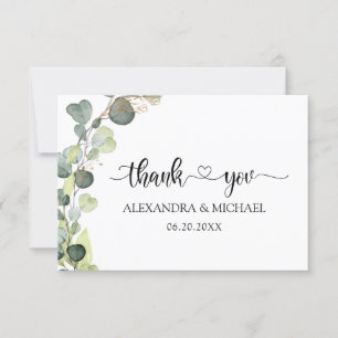 Convites Eucalyptus Greenery Elegante Obrigado