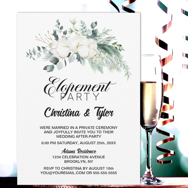 Convites Eucalyptus Greenery Elopement (Criador carregado)