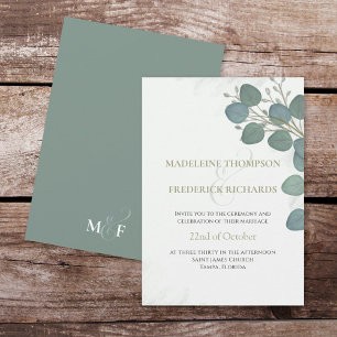 Convites Eucalyptus Greenery Folhas Elegantes De Aquarela