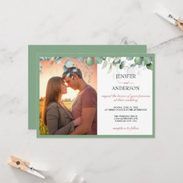 Convites Eucalyptus Greenery Foto de Casamento