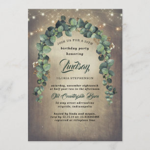 Convites Eucalyptus Greenery Garland - Aniversário Russo