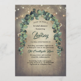 Convites Eucalyptus Greenery Garland Chá de panela Russo