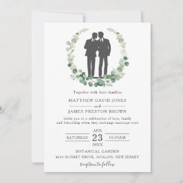 Convites Eucalyptus Greenery Gay Casando Sr. & Sr.