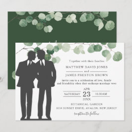 Convites Eucalyptus Greenery Gay Casando Sr. & Sr.
