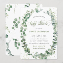 Eucalyptus Greenery Gênero Chá de fraldas neutro