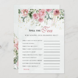 Convites Eucalyptus Greenery Gold Leaves Bridal Shower game