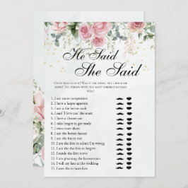 Convites Eucalyptus Greenery Gold Leaves Bridal Shower game