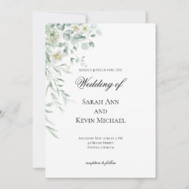 Convites Eucalyptus Greenery Leaves Wedding Invitation