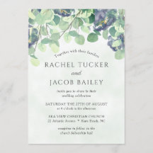 Eucalyptus Greenery Marinho Blue Floral Casamento