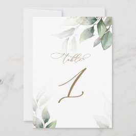 Convites Eucalyptus Greenery Mesa 1 Número da Mesa Casada