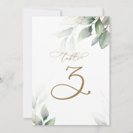 Convites Eucalyptus Greenery Mesa 3 Número da Mesa Casada