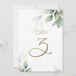 Convites Eucalyptus Greenery Mesa 3 Número da Mesa Casada