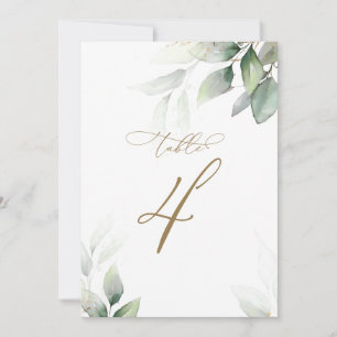Convites Eucalyptus Greenery Mesa 4 Número da Mesa Casada