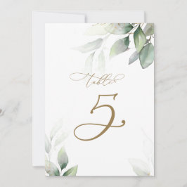 Convites Eucalyptus Greenery Mesa 5 Número da Mesa Casada