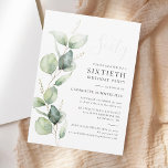 Convites Eucalyptus Greenery Minimalista 60º Aniversário<br><div class="desc">Celebre o marco de 60 com graça, elegância e estilo com nossos 60 convites de festas de aniversários personalizados! Projetados especificamente para esta ocasião monumental, nossos convites misturam a beleza da natureza com o elegante charme das celebrações contemporâneas. No coração dessa design está a folhagem do eucalipto, símbolo de harmonia...</div>