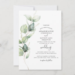 Convites Eucalyptus Greenery Modern Wedding