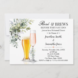 Convites Eucalyptus Greenery Rosa e Brews Janto de ensaio