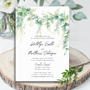 Convites Eucalyptus Greenery Script Janto moderno de ensaio