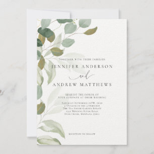 Convites Eucalyptus Greenery Succulent Elegant Wedding Invi