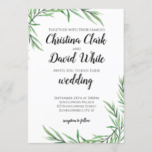 Convites Eucalyptus Greenery Succulent Wedding