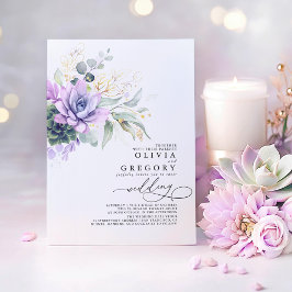 Convites Eucalyptus Greenery Succulents e Casamento Dourado