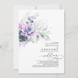 Convites Eucalyptus Greenery Succulents e Silver Wedes