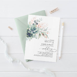 Convites Eucalyptus Greenery Suculenta Casamento Dourado Ro